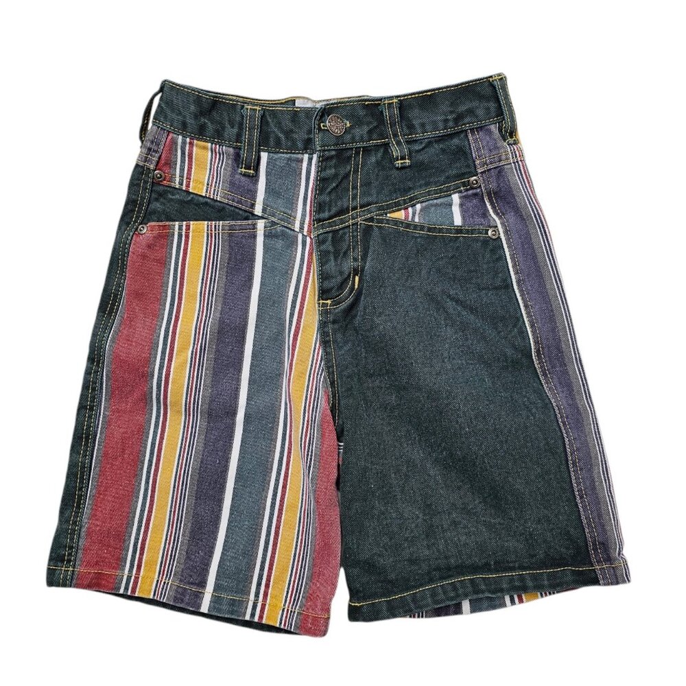 90s Good Fellows Clothing Company striped denim high rise shorts . kids 10